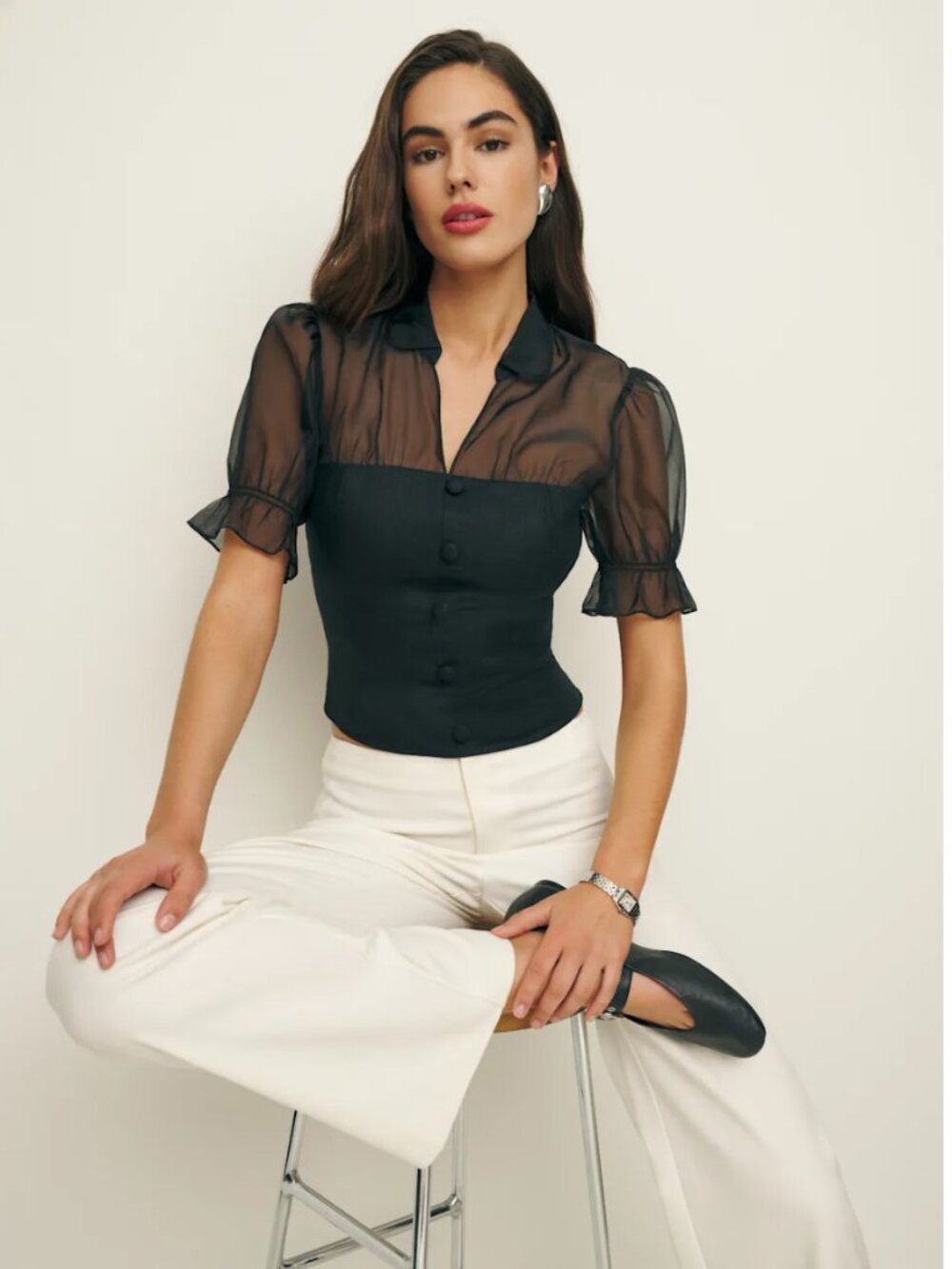 Women's Black Avianna Linen Top
